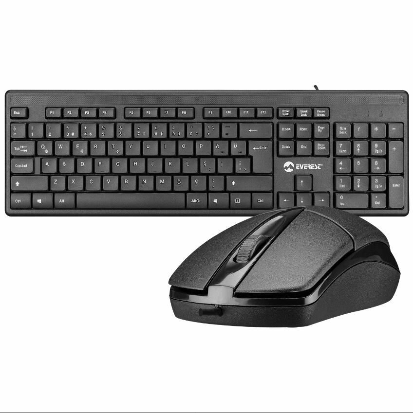 Everest Km-515 Siyah Usb Combo Q Standart Klavye + Mouse Set