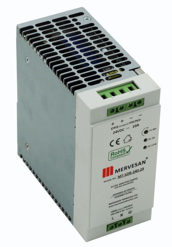 Mervesan MT-SDR-240-24 240w 24v 10a Ray Tip Güç Kaynağı
