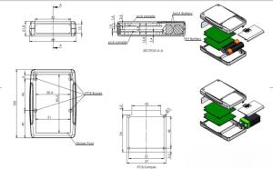 AK-HH-026 100x63x22 AA/9V  Gri Pil Yuvalı El tipi Kutu