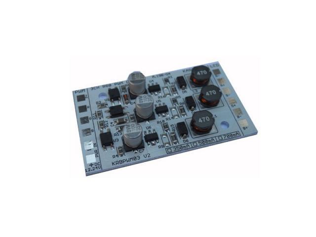 LED Kontrol PWM KRB RGB Driver İN:12/24VDC  OUT:3X700mA akım sınırlama kartı Alüminyum  PWM03