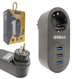 Gobax Mg-102 Tekli Akım Korumalı Priz 3xUsb 2,1a Çıkış Çoçuk Korumalı