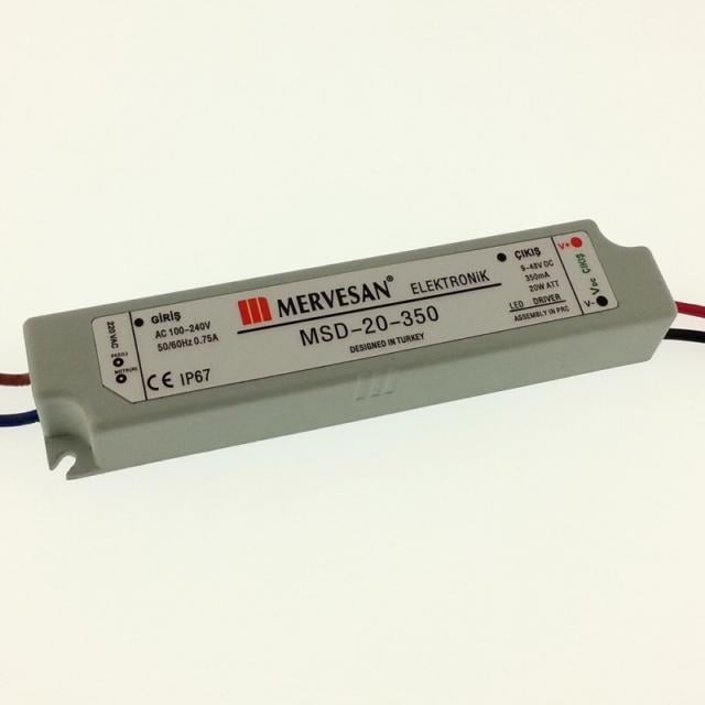 Mervesan Msd-20-350 20w 3 ~ 48v 350 ma Sabit Akım Led Driver İp67