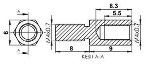 DİSTANS  METAL  AK-YP-4109  METRİK 4   9 mm  ERKEK - DİŞİ   YÜKSELTEC