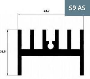 SOĞUTUCU 59AS25  SİYAH ELOKSALLI VE VİDA DELİKLİ