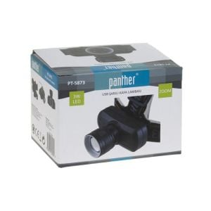 Panther PT-5873 Şarjlı Led Kafa Lambası , 3w 800Lm , Zoom , 3 Mod , Micro USB