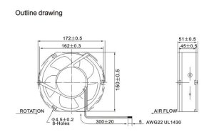 Fan 12v Plastik Kanat 172x150x51mm 2 Kablolu Salzer