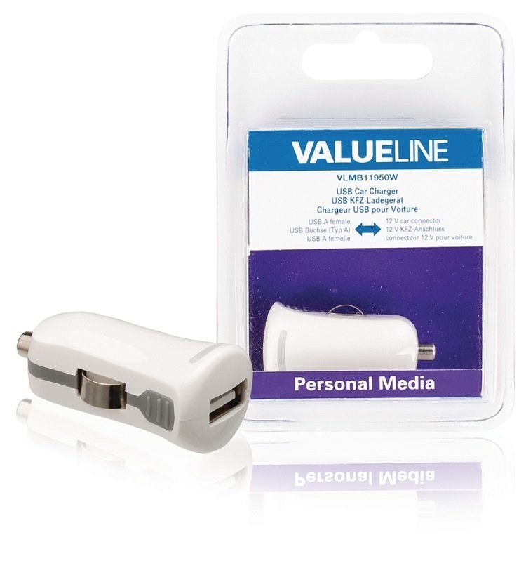 VALUELİNE VLMB11950W  ÇAKMAK USB Araç Şarj Cihazı BEYAZ   Out:USB 5V 2100 mA