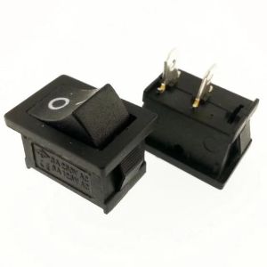 Buton Mini Siyah On Off ( On Mom ) Işıksız 2 Pin 6a 250v Kcd1-2 / Ic-124 ( Yaylı Tip)