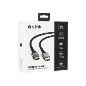 S-link SLX-HD4K03 19+1 HDMI to HDMI 3 Metre Metal 4096X2160 v2.0 4K 60Hz Kablo