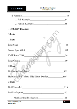 Medeni Usul Hukuku 18-19 Okan Üniversitesi Bahar 1-3