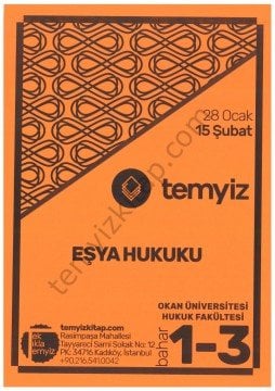 Eşya Hukuku 18-19 Okan Üniversitesi Bahar 1-3