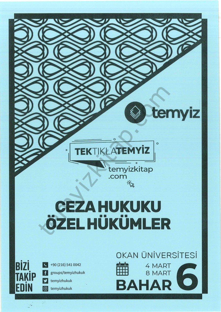 Ceza Hukuku Özel Hükümler 18-19 Okan Üniversitesi Bahar 6