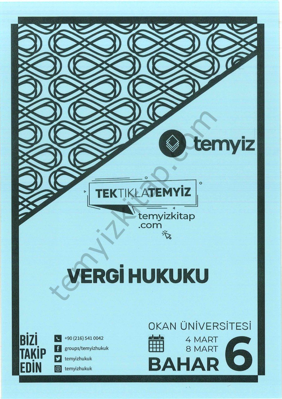 Vergi Hukuku 18-19 Okan Üniversitesi Bahar 6