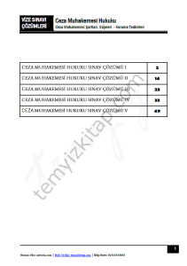 Ceza Muhakemesi Hukuku 2023 Vize Çözümleri