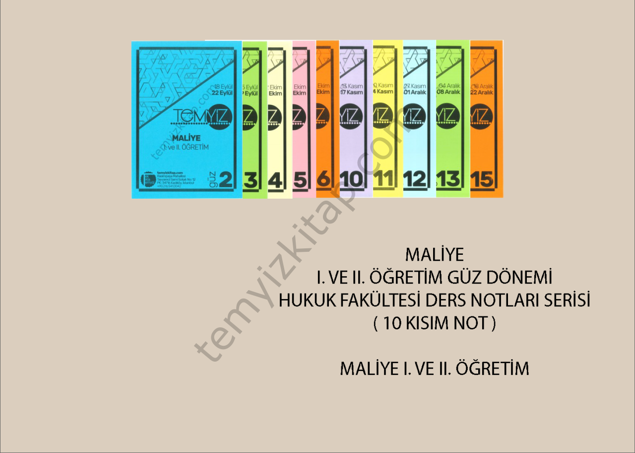 MALİYE HUKUKU GÜZ DÖNEMİ NOT SETİ