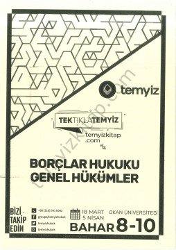 Borçlar Hukuku Genel Hükümler 18-19 Okan Üniversitesi Bahar 8-10