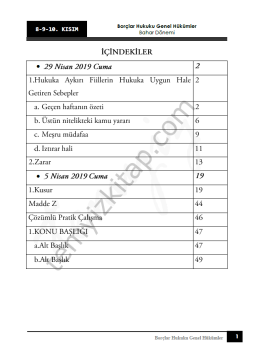 Borçlar Hukuku Genel Hükümler 18-19 Okan Üniversitesi Bahar 8-10