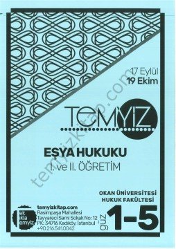 Okan Üniversitesi - Eşya Hukuku 2018-2019 Güz Dönemi 1 - 5