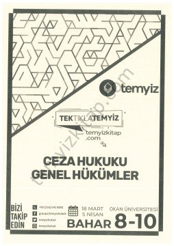 Ceza Hukuku Genel Hükümler 18-19 Okan Üniversitesi Bahar 8-10