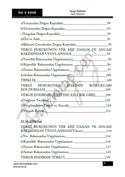 Okan Üniversitesi Vergi Hukuku 2018-2019 Güz Dönemi 1-8