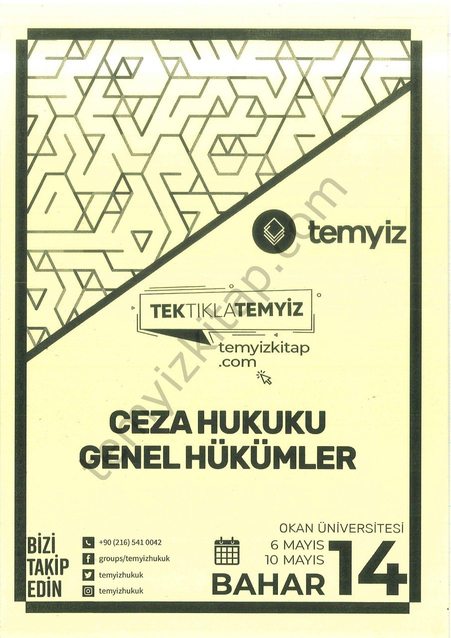 Ceza Hukuku Genel Hükümler 18-19 Okan Üniversitesi Bahar 14