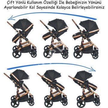 Joell New Truva III Travel Sistem Bebek Arabası - Gold Siyah