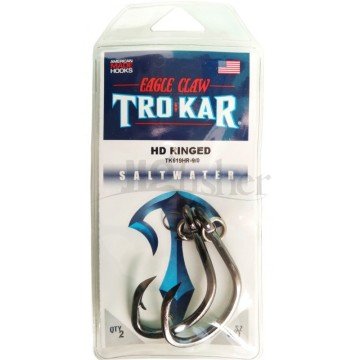 Eagle Claw TroKar Magnum TK619HR Offset Circle Hooks with Ring