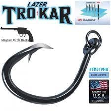 Eagle Claw TroKar Magnum TK619HR Offset Circle Hooks with Ring