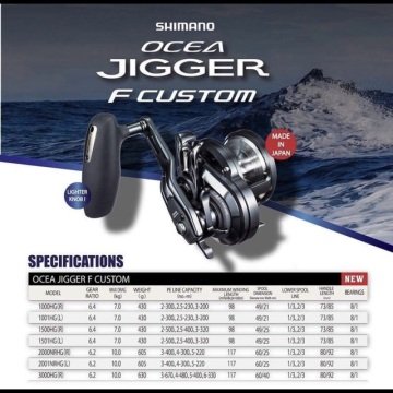 Shimano Ocea Jigger F Custom 1501HG Jigging Makinesi