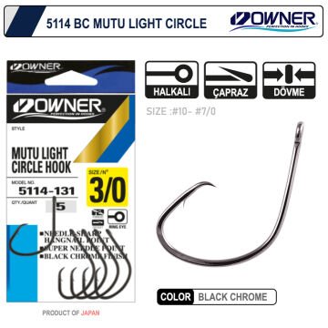 Owner Mutsu Light Circle Hook Kısa Pala İğne
