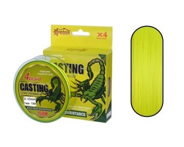 Captain Casting PE 4 Kat Spin İp Misina 150mt Sarı