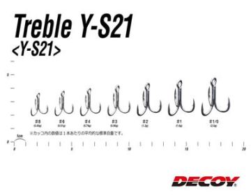 DECOY Y-S21 Standart Treble Üçlü Maket Balık İğnesi 1