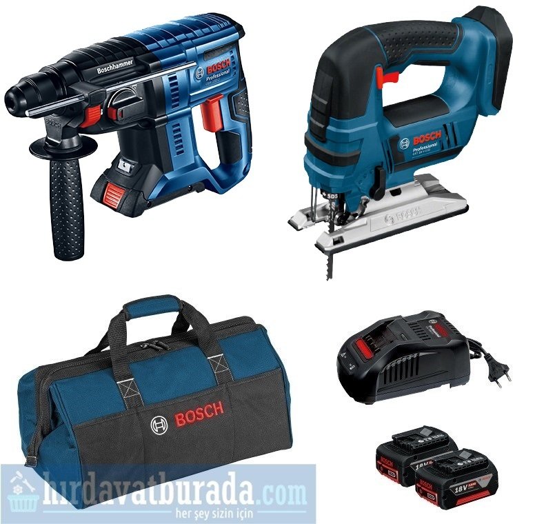 BOSCH GBH 180-LI Akülü Kırıcı Delici + GST 18 V-LI B Akülü Dekupaj Testere