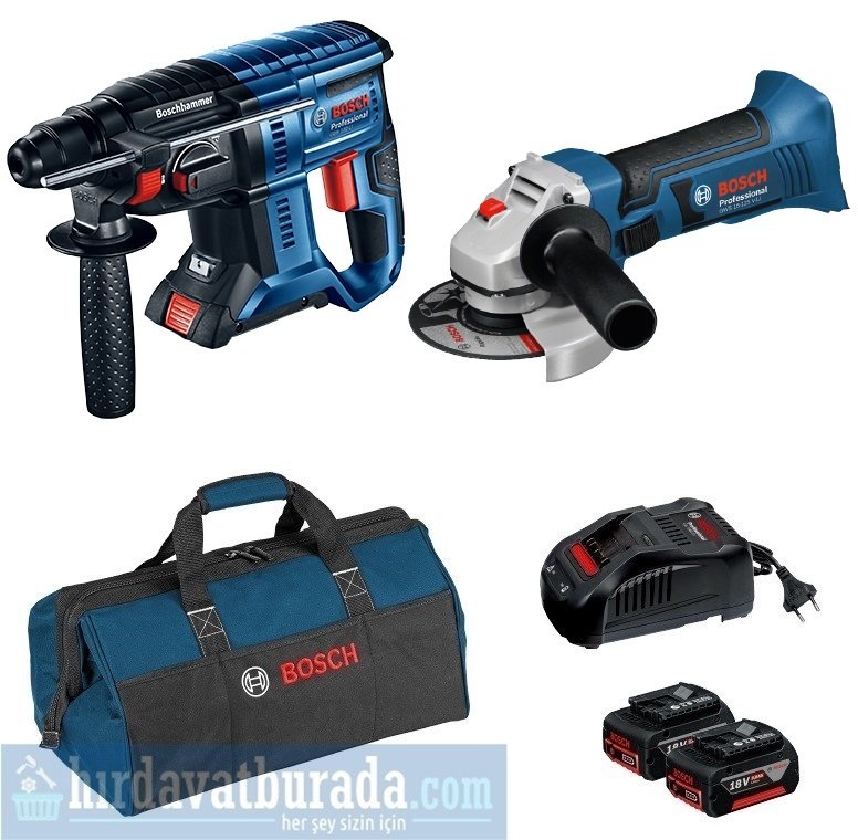 BOSCH GBH 180-LI Akülü Kırıcı Delici + GWS 18-125 V-LI Akülü Taşlama