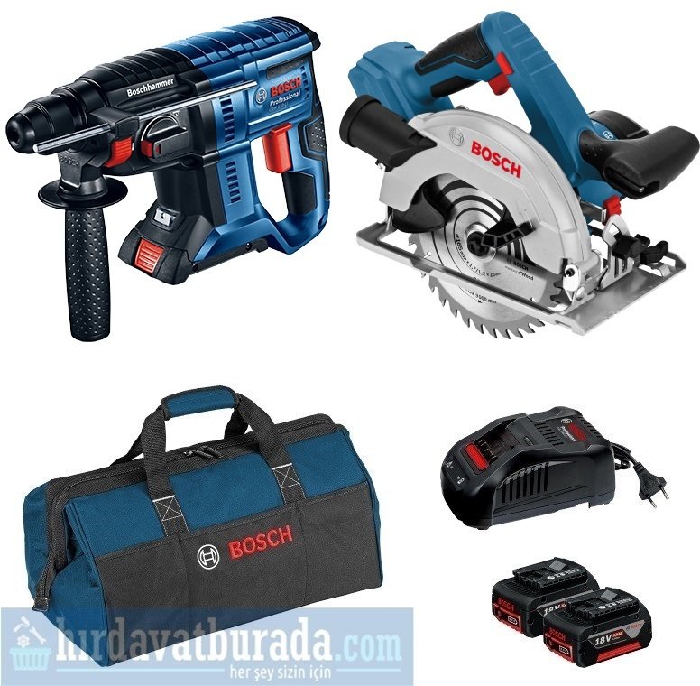 BOSCH GBH 180-LI Akülü Kırıcı Delici + GKS 18V-57 Akülü Daire Testere