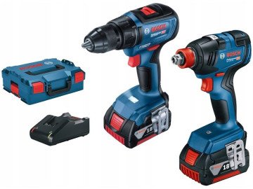 BOSCH GSR 18V-50 + GDX 18V-200 Şarjlı Vidalama ve Delme Seti 2 x 4.0 Amper Çift Akülü