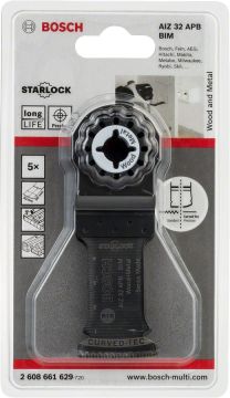 Bosch - Starlock - AIZ 32 APB - BIM Ahşap ve Metal İçin Daldırmalı Testere Bıçağı 5'li