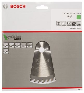 Bosch - Optiline Serisi Ahşap için Daire Testere Bıçağı 184*16 mm 48 Diş