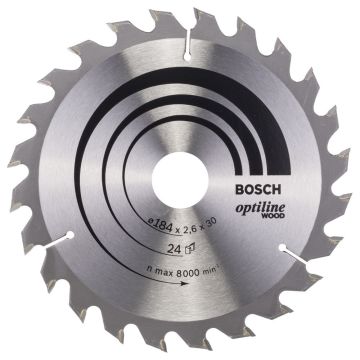 Bosch - Optiline Serisi Ahşap için Daire Testere Bıçağı 184*30 mm 24 Diş