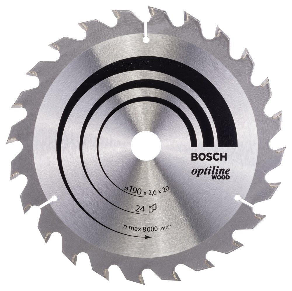 Bosch - Optiline Serisi Ahşap için Daire Testere Bıçağı 190*20/16 mm 24 Diş