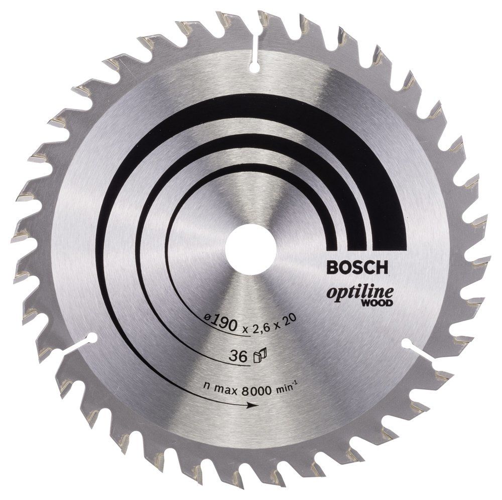 Bosch - Optiline Serisi Ahşap için Daire Testere Bıçağı 190*20/16 mm 36 Diş
