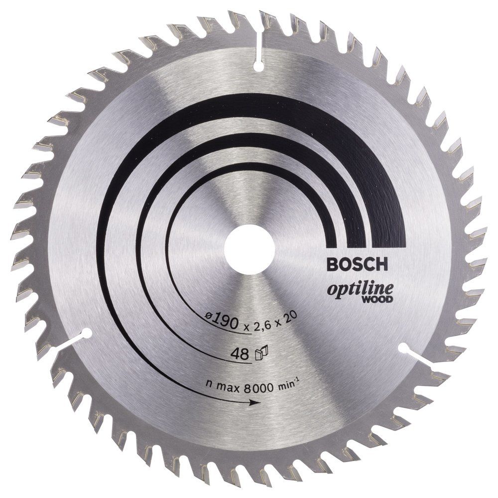 Bosch - Optiline Serisi Ahşap için Daire Testere Bıçağı 190*20/16 mm 48 Diş