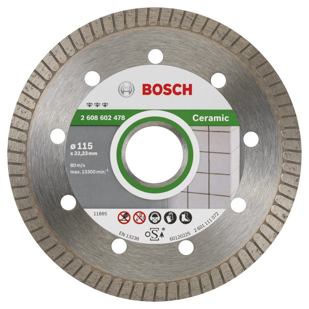 Bosch - Best Serisi Seramik İçin, Extra Temiz Kesim Turbo Segman  Elmas Kesme Diski 115 mm