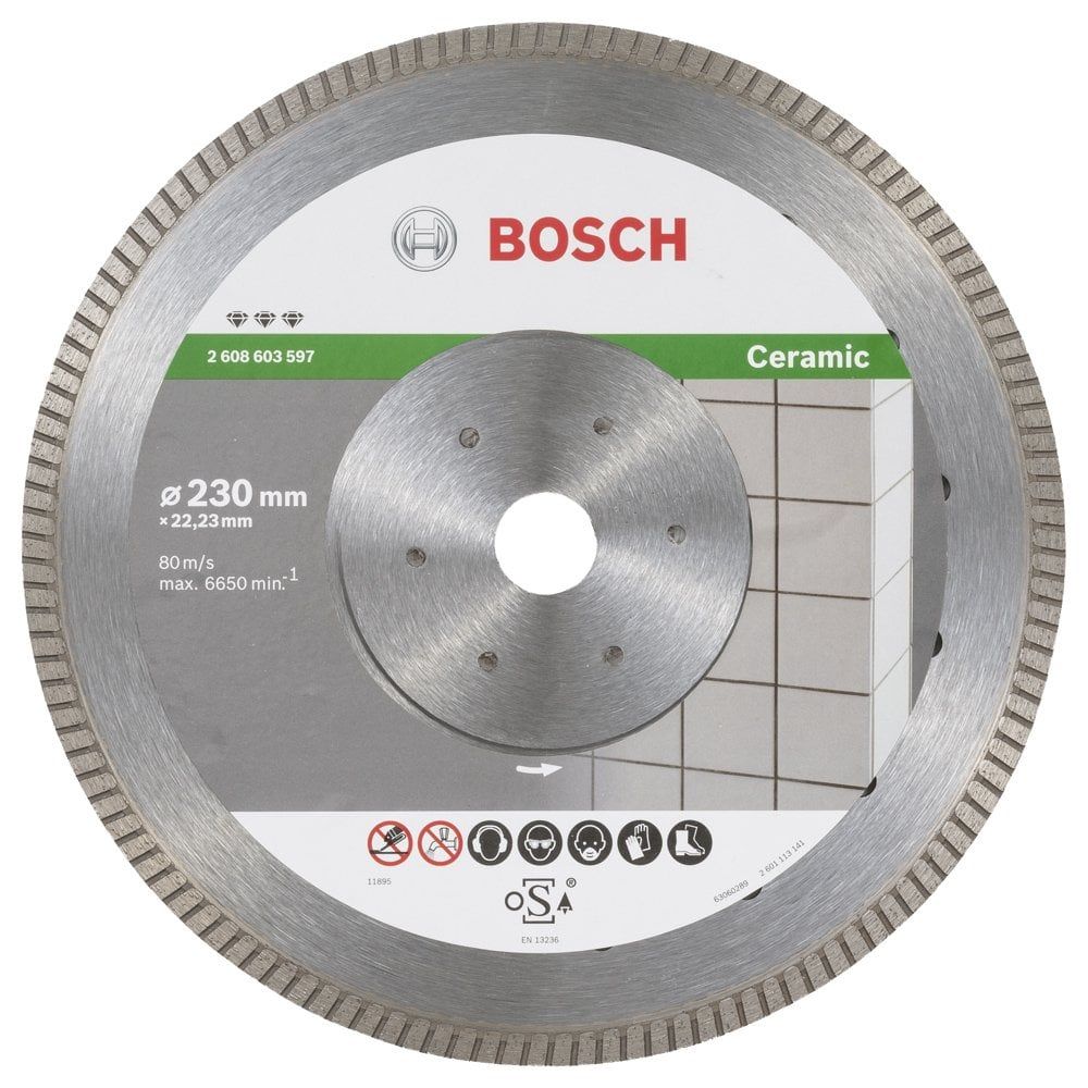 Bosch - Best Serisi Seramik İçin, Extra Temiz Kesim Turbo Segman  Elmas Kesme Diski 230 mm