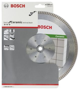 Bosch - Best Serisi Seramik İçin, Extra Temiz Kesim Turbo Segman  Elmas Kesme Diski 230 mm