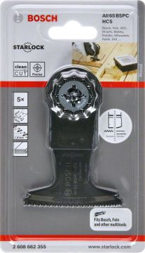 Bosch - Starlock - AII 65 BSPC - HCS Sert Ahşap İçin Daldırmalı Testere Bıçağı 5'li
