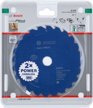 Bosch - Expert for Serisi Ahşap için Akülü Daire Testere Bıçağı 160*20 mm 24 Diş