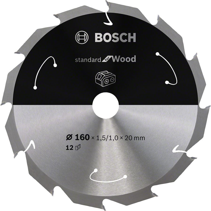 Bosch - Standard for Serisi Ahşap için Akülü Daire Testere Bıçağı 160*20 mm 12 Diş