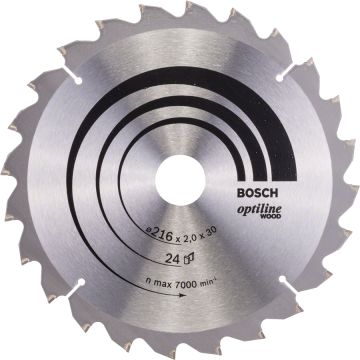 Bosch - Optiline Serisi Ahşap için Daire Testere Bıçağı B 216x30 mm-24 Diş