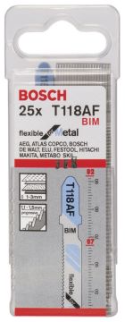 Bosch - Kırılmaya Karşı Dayanıklı Seri Metal İçin T 118 AF Dekupaj Testeresi Bıçağı - 25'Li Paket